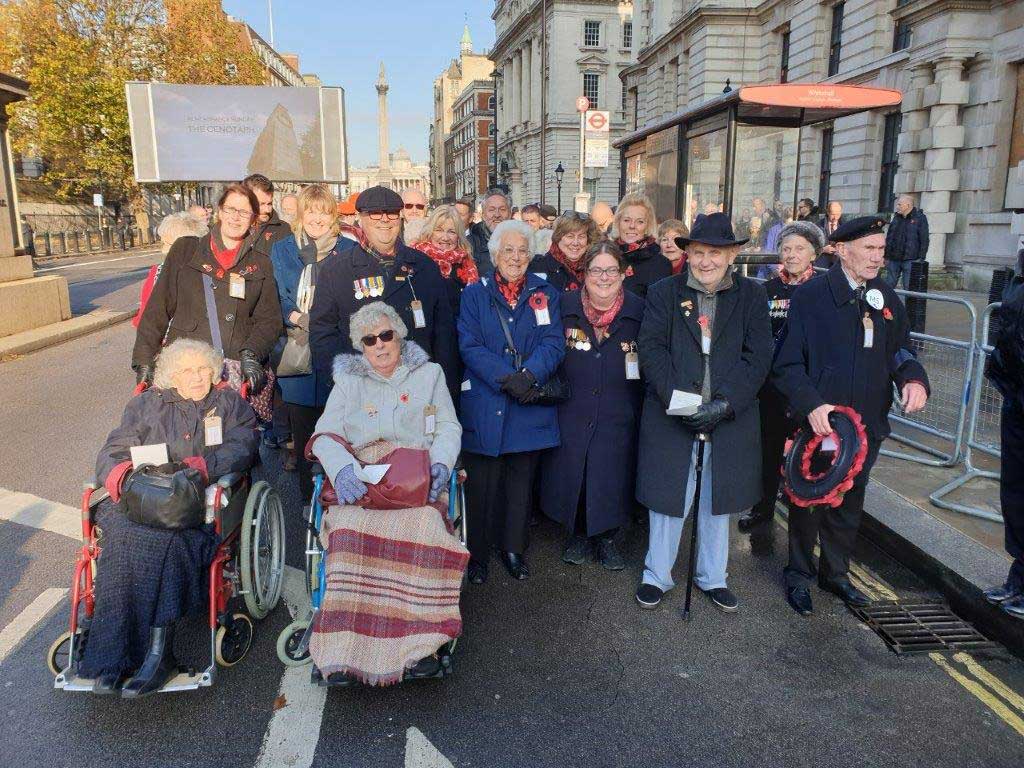 Our group ready to march at The Cenotaph 10th November 2019