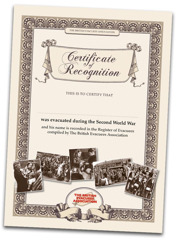 A certificate of recognition
